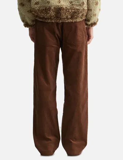 Nòmarhythm Textile Bandana Embroidery Corduroy Pants In Brown