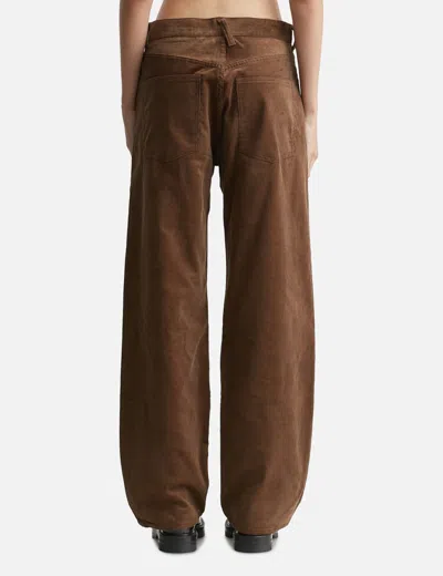 Nòmarhythm Textile Bandana Embroidery Corduroy Pants In Brown