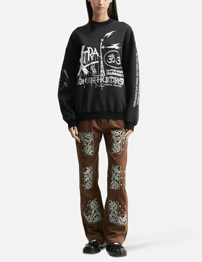 Nòmarhythm Textile Bandana Embroidery Corduroy Pants In Brown