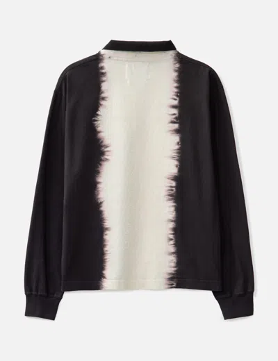 Nòmarhythm Textile Hand Dye Polo Tee Shirt In Black