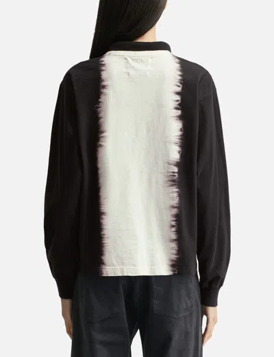 Nòmarhythm Textile Hand Dye Polo Tee Shirt In Black