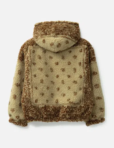 Nòmarhythm Textile Dyg Reversible Sherpa Hoody In Brown