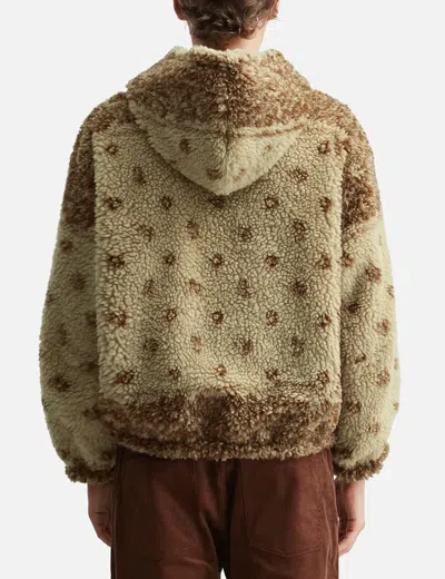 Nòmarhythm Textile Dyg Reversible Sherpa Hoody In Brown