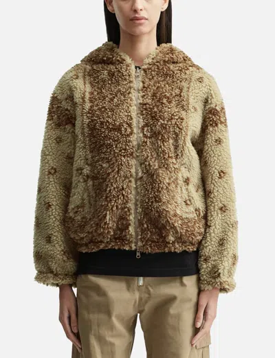Nòmarhythm Textile Dyg Reversible Sherpa Hoody In Brown
