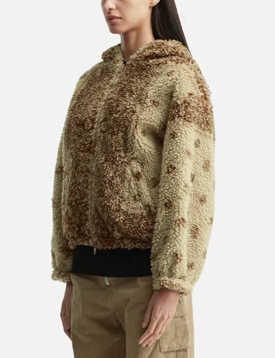 Nòmarhythm Textile Dyg Reversible Sherpa Hoody In Brown