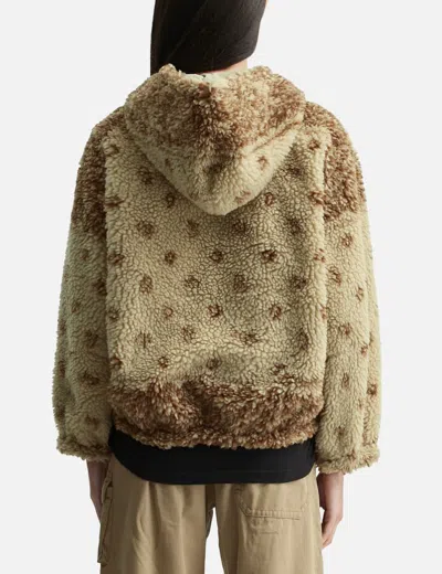 Nòmarhythm Textile Dyg Reversible Sherpa Hoody In Brown