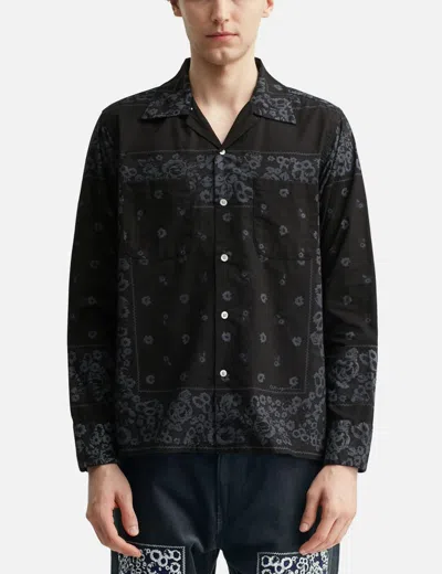 Nòmarhythm Textile Overdyed Bandana Print Shirt In Blue