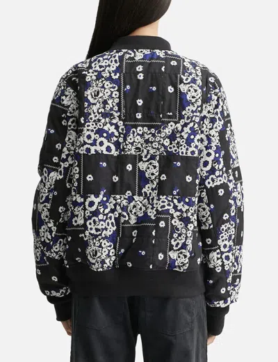 Nòmarhythm Textile Overdyed Patchwork Bandana Flight Jacket In Blue