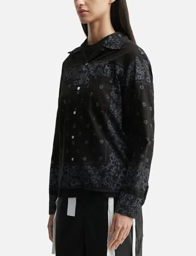 Nòmarhythm Textile Overdyed Bandana Print Shirt In Blue