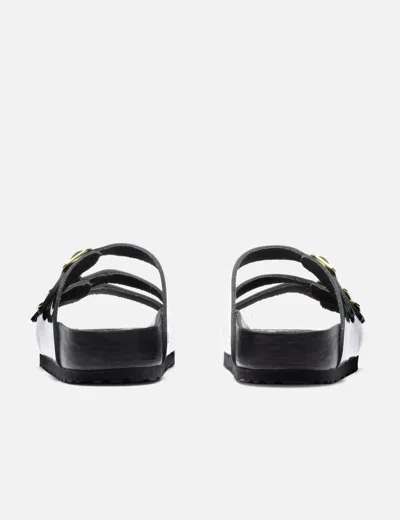 Birkenstock Black Sandals With Adjustable Straps And Gold-tone Buckles