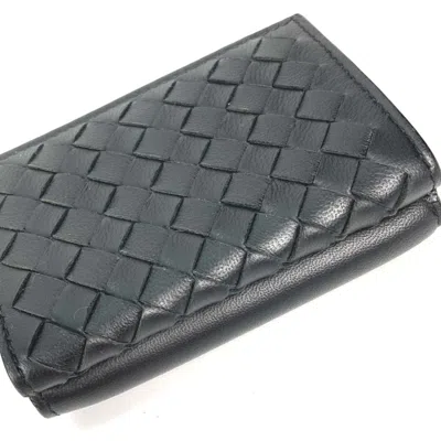Pre-owned Bottega Veneta Black Intrecciato Wallet (tri-fold) ()