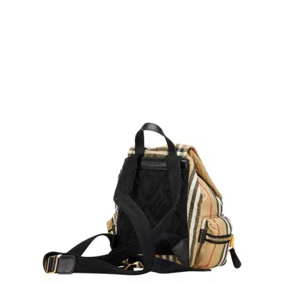 Pre-owned Burberry Beige Black Nylon Backpack () In Multi