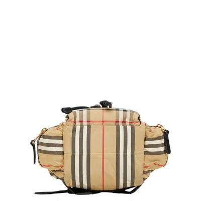 Pre-owned Burberry Beige Black Nylon Backpack () In Multi