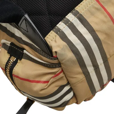 Pre-owned Burberry Beige Black Nylon Backpack () In Multi