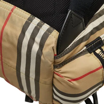 Pre-owned Burberry Beige Black Nylon Backpack () In Multi