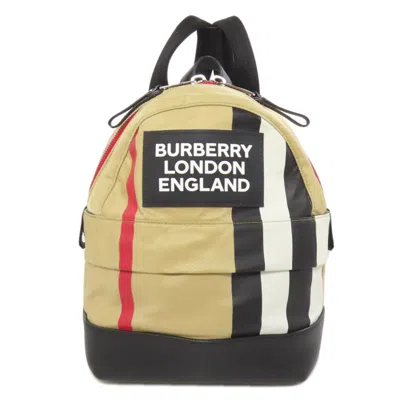 Pre-owned Burberry Beige Nylon Backpack () In Sand