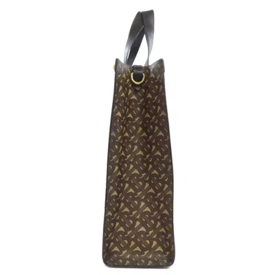 Pre-owned Burberry Black Brown Pvc Leather Tote Bag () In Multi