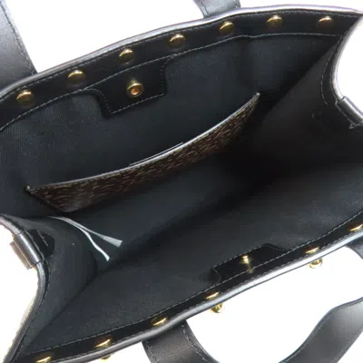 Pre-owned Burberry Black Brown Pvc Leather Tote Bag () In Multi