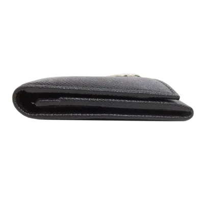 Pre-owned Bvlgari Black Leather Long Wallet (tri-fold) ()