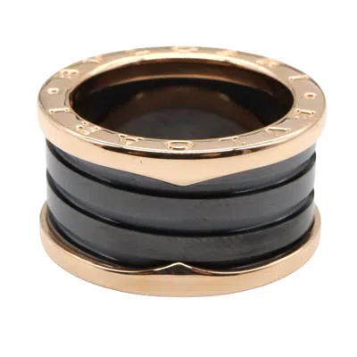 Pre-owned Bvlgari Black Pink Gold (18k) Band Ring ()