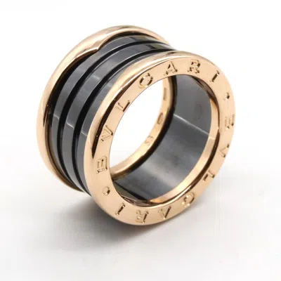 Pre-owned Bvlgari Black Pink Gold (18k) Band Ring ()