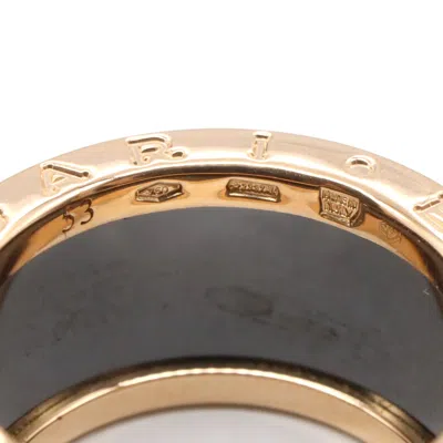 Pre-owned Bvlgari Black Pink Gold (18k) Band Ring ()