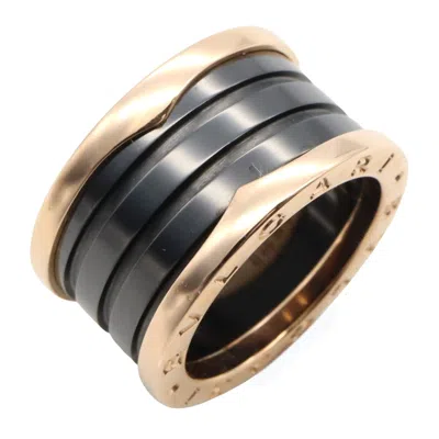 Pre-owned Bvlgari Black Pink Gold (18k) Band Ring ()