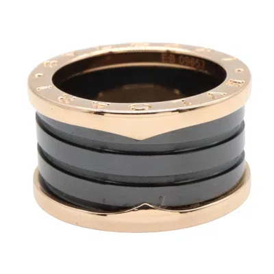 Pre-owned Bvlgari Black Pink Gold (18k) Band Ring ()