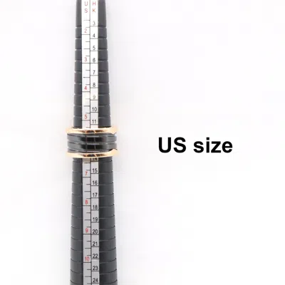 Pre-owned Bvlgari Black Pink Gold (18k) Band Ring ()