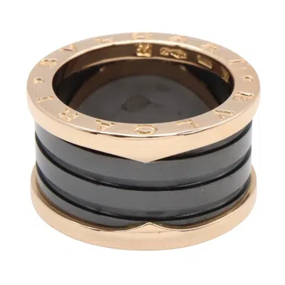 Pre-owned Bvlgari Black Pink Gold (18k) Band Ring ()