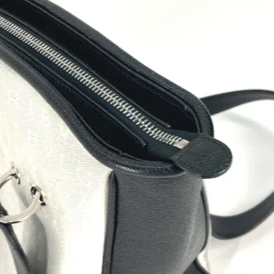 Pre-owned Bvlgari Black White Canvas Leather Handbag Tote Bag () In Multi