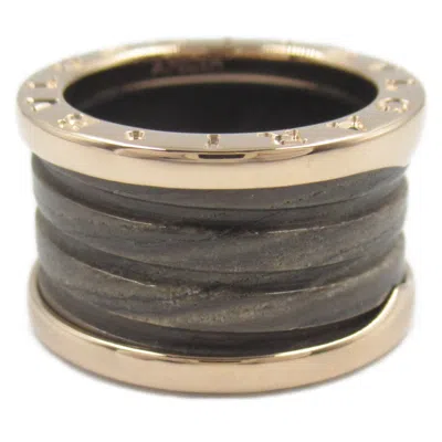Pre-owned Bvlgari Brown Pink Gold (18k) Ceramic Band Ring ()