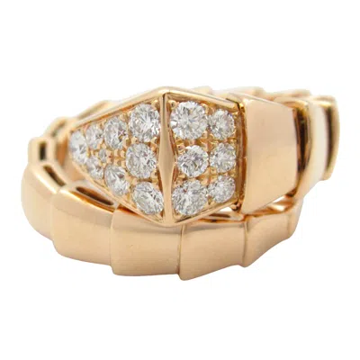 Pre-owned Bvlgari Clear Pink Gold (18k) Band Ring () In Transparent