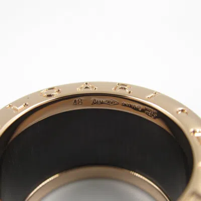Pre-owned Bvlgari Brown Pink Gold (18k) Ceramic Band Ring ()