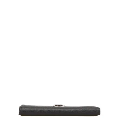Pre-owned Bvlgari Black Leather Long Wallet (bi-fold) ()