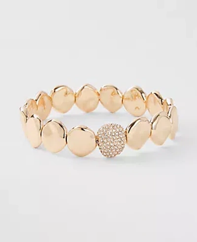 Ann Taylor Hammered Metal Disc Bracelet In Gold