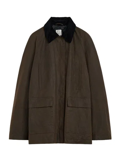 Totême Women Green Cotton Country Jacket, S Luxury Jackets For Women Darveys In Brown