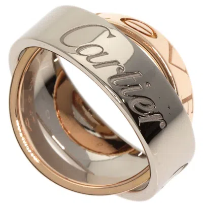Pre-owned Cartier Love Pink White Band Ring () In Multi