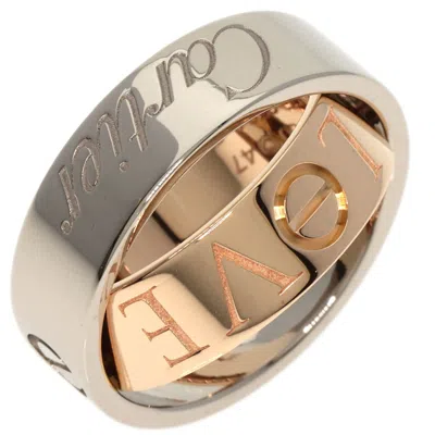 Pre-owned Cartier Love Pink White Band Ring () In Multi