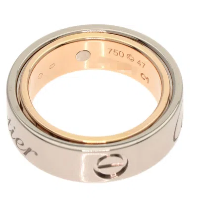 Pre-owned Cartier Love Pink White Band Ring () In Multi