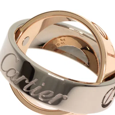 Pre-owned Cartier Love Pink White Band Ring () In Multi