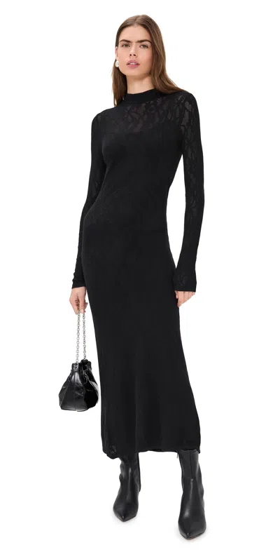 Z Supply Aden Mesh Dress Black In Black