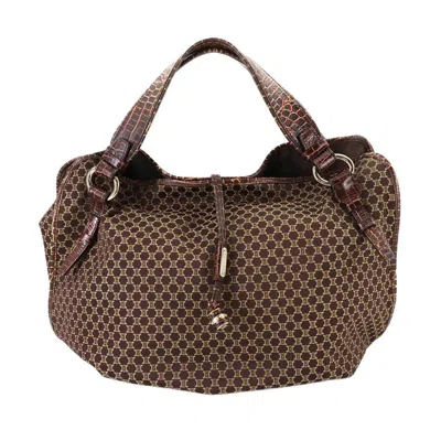 Pre-owned Celine Brown Canvas Leather Tote Bag ()