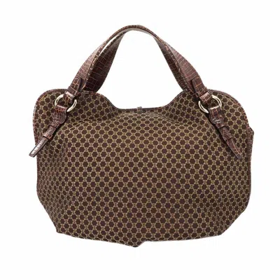 Pre-owned Celine Brown Canvas Leather Tote Bag ()
