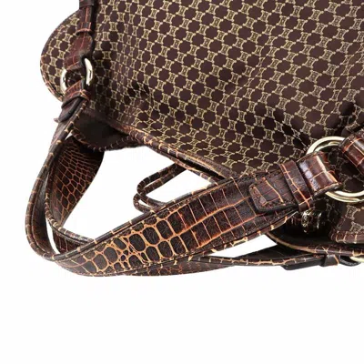Pre-owned Celine Brown Canvas Leather Tote Bag ()