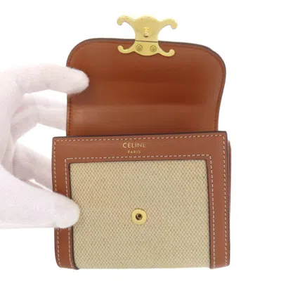 Pre-owned Celine Brown Canvas Leather Wallet (bi-fold) ()