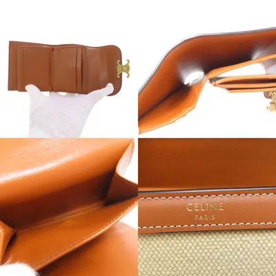 Pre-owned Celine Brown Canvas Leather Wallet (bi-fold) ()