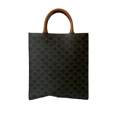 Pre-owned Celine Brown Leather Pvc Handbag Shoulder Bag Tote Bag ()