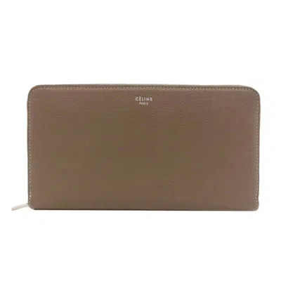 Pre-owned Celine Gray Leather Long Wallet (bi-fold) ()