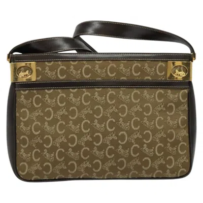 Pre-owned Celine Céline Macadam Beige Canvas Shoulder Bag () In Sand